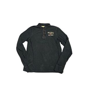 Hollister Dark Blue Long Sleeve Henley Shirt